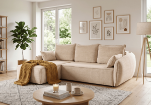Narożnik lewostronny z funkcją spania VELMA 252x142 cm