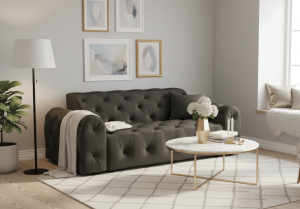 Sofa 3-osobowa z eleganckimi pikowaniami CANDY 230x107 cm
