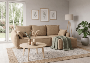 Narożnik prawostronny z funkcją spania VELMA 252x142 cm