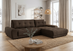 Narożnik prawostronny z funkcją spania DOUX 281x189 cm