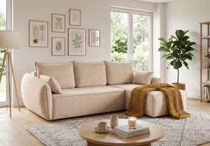 Narożnik prawostronny z funkcją spania VELMA 252x142 cm