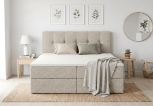 Łóżko kontynentalne boxspring DIEGO 182x207 cm