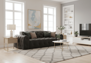 Sofa 4-osobowa z eleganckimi pikowaniami CANDY 255x107 cm