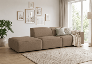 Szezlong modułowy z pufą lewostronny LUCAS 270x102 cm