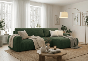 Narożnik prawostronny z funkcją spania DORATO XL 285x144 cm