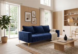 Nowoczesna sofa z marszczeniami Morris 216x85 cm