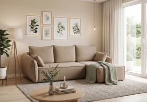 Narożnik prawostronny z funkcją spania VELMA 252x142 cm
