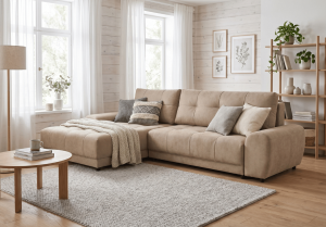 Narożnik lewostronny z funkcją spania DOUX 281x189 cm