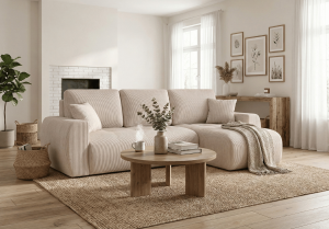 Narożnik prawostronny z funkcją spania L MOET mini 250x142 cm