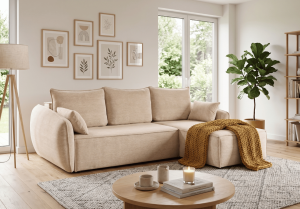 Narożnik prawostronny z funkcją spania VELMA 252x142 cm