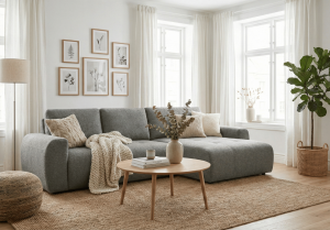 Narożnik prawostronny z funkcją spania L MOET mini 250x142 cm
