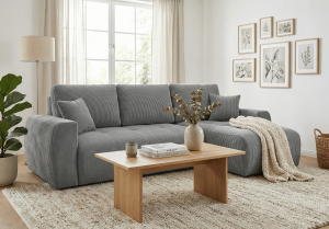 Narożnik prawostronny z funkcją spania L MOET mini 250x142 cm