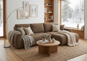 Narożnik prawostronny z funkcją spania L MOET mini 250x142 cm