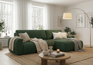 Narożnik prawostronny z funkcją spania DORATO L 246x150 cm