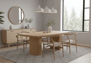 Stół rozkładany na ryflowanych nogach PIOTR T71 110x200-300 cm