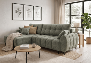 Narożnik lewostronny z funkcją spania PUFFY 278x146 cm