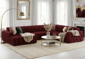 Narożnik z eleganckimi pikowaniami CANDY 334x254 cm