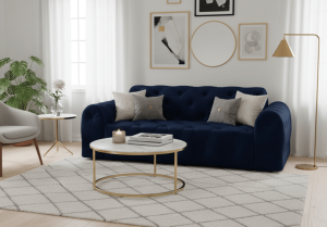 Sofa 3-osobowa z eleganckimi pikowaniami CANDY 230x107 cm