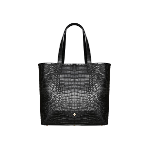 Shopper, czarny krokodyl