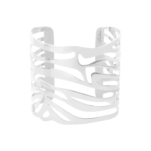 Bransoletka mankietowa Zebra, posrebrzana