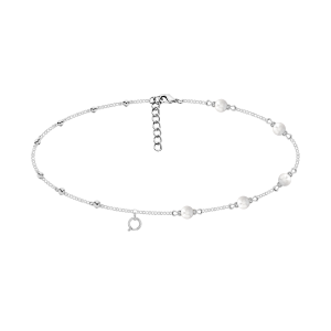 Choker Pearls, posrebrzany