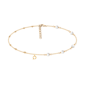 Choker Pearls, pozłacany