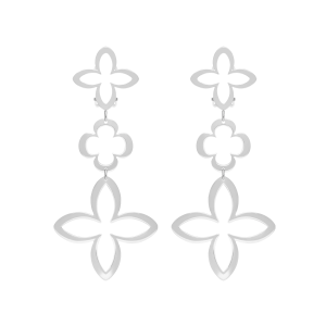 Kolczyki klipsy Lily, posrebrzane