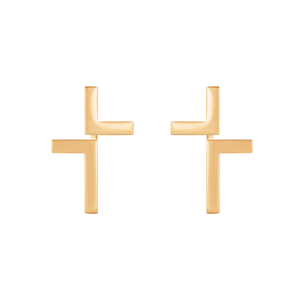 Kolczyki Cross pozłacane