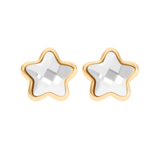 Kolczyki Mini Icons gwiazdki z białym kryształem, pozłacane
