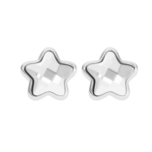 Kolczyki Mini Icons gwiazdki z białym kryształem, posrebrzane