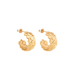 Kolczyki kółka Snake 1,6 cm, pozłacane