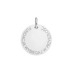 Medalik 1,5 cm, Fundacja wybiegaj w przyszłość, posrebrzany