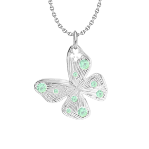 Naszyjnik z zawieszką Papillon 2 cm na cienkim klasycznym łańcuszku posrebrzany