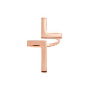 Pierścionek Cross różowe pozłocenie