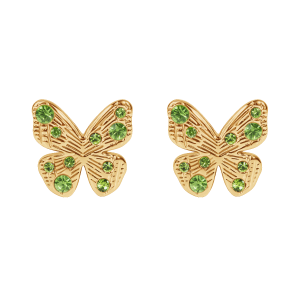 Kolczyki sztyfty Papillon, pozłacane