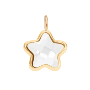 Zawieszka Mini Icons gwiazdka z mlecznym kryształem, pozłacana