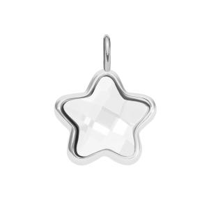 Zawieszka Mini Icons gwiazdka z mlecznym kryształem, posrebrzana
