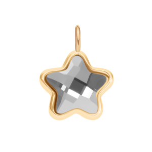 Zawieszka Mini Icons gwiazdka z ciemnoszarym kryształem, pozłacana