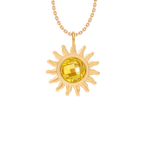 Naszyjnik z zawieszką Soleil 1,2 cm, pozłacany