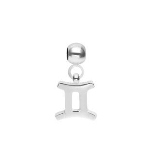 Zawieszka Charming znak zodiaku Bliźnięta posrebrzane