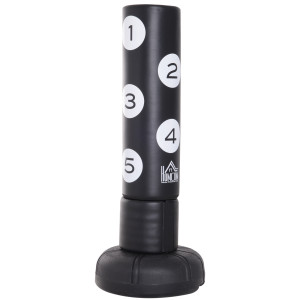 Homcom Sacco da Boxe da Terra per Fit Boxe e Arti Marziali, 70x70x176cm, Nero