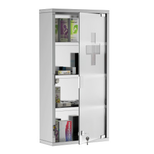 Dulap medicamente cu 4 rafturi HOMCOM, 30x12x60cm | Aosom Romania