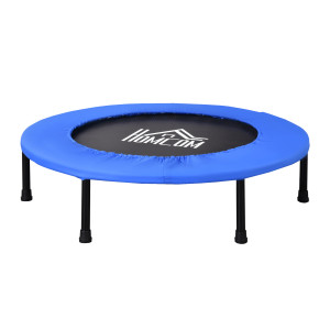 Homcom Trampolino Elastico per Jumping Fitness e Allenamento a Casa, Molle e Struttura in Acciaio, Φ91x22.5cm, Nero e Blu Aosom
