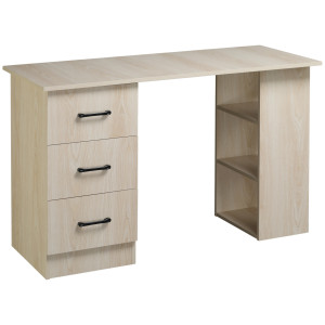 Homcom Scrivania Porta PC con 3 Cassetti e 3 Ripiani, Scrivania per Camera e Ufficio in Legno 120x49x72cm Aosom