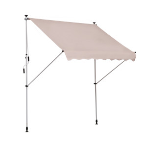 Outsunny Tenda da Sole a Rullo con Manovella da Esterno, Altezza e Angolazione Regolabile, 200x150cm, Beige   Aosom Italy