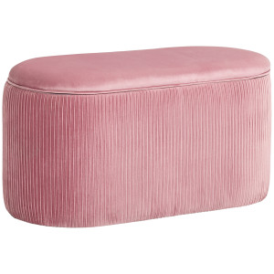 Homcom Pouf Panca Contenitore in Velluto Stile Moderno, Panca Imbottita per Camera da Letto, Soggiorno e Ingresso, Rosa, 81x40x41cm