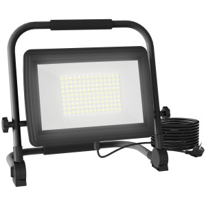 Homcom Faretto LED da Lavoro da 6500K con Testa Girevole e Supporto Regolabile, in Alluminio e Metallo, 35x20x32 cm, Nero