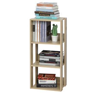 Homcom Libreria Scaffale in Legno con 3 Ripiani, Design Antiribaltamento, Piedini Antiscivolo, 40x29.2x87.9cm