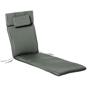 Outsunny Cuscino per Sdraio Lettino Prendisole da Giardino 198x53x5cm Grigio Aosom