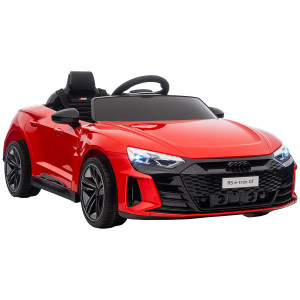 Homcom Macchina Elettrica per Bambini 37-60 Mesi Licenza Audi con Pulsanti Realistici, Cinture di Sicurezza e Fari, 103x58x41 cm, Rossa e Nera Aosom